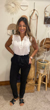 Load image into Gallery viewer, White and black polka dot top/ blouse/ wear to work / basics
