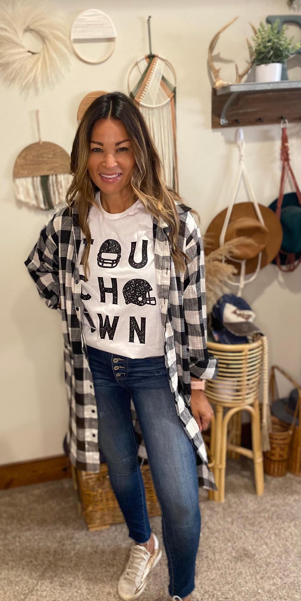 Touch down screen print shirt