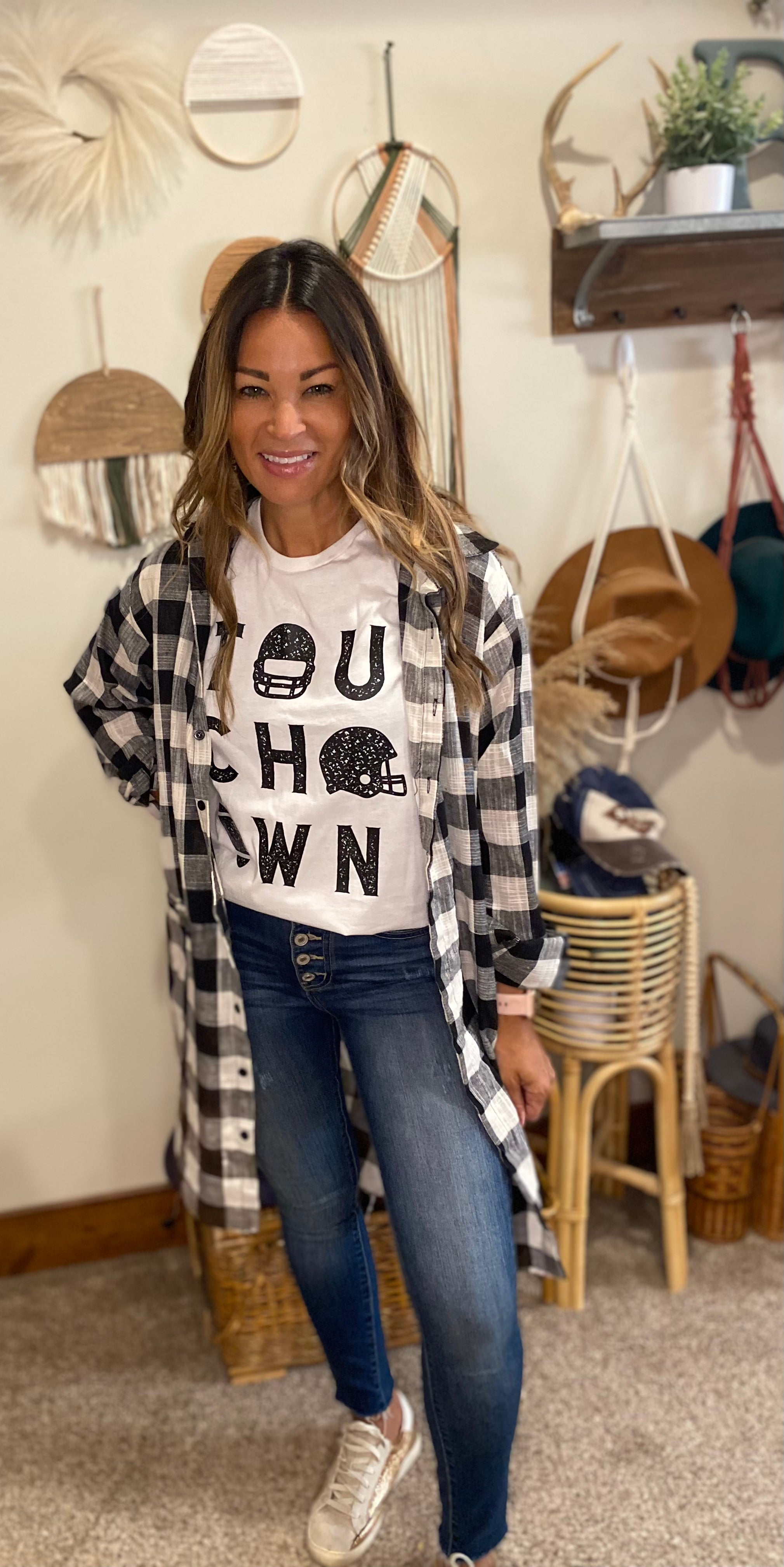 Touch down screen print shirt