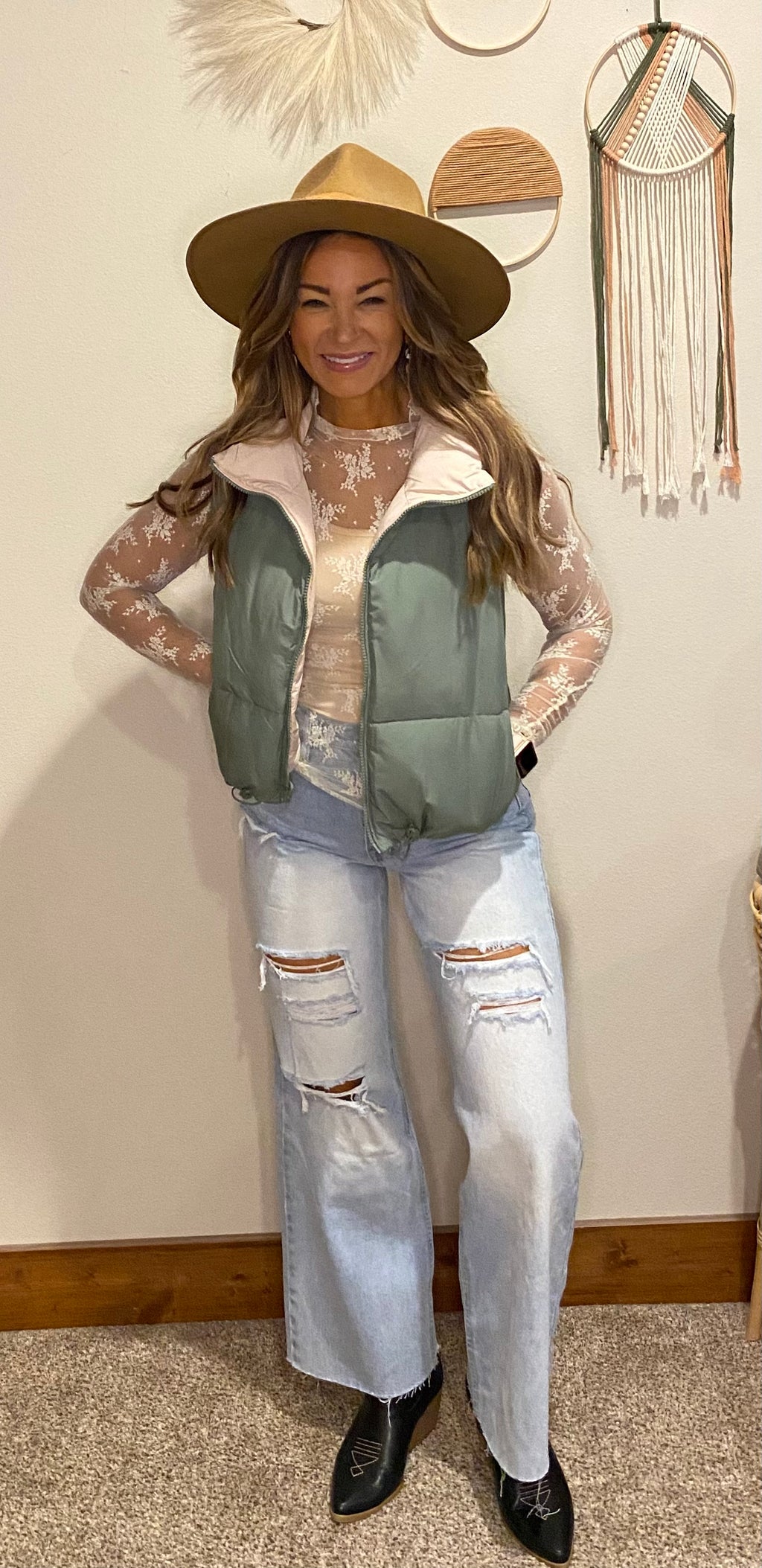 Magnolia green reversible vest