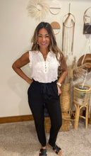 Load image into Gallery viewer, White and black polka dot top/ blouse/ wear to work / basics
