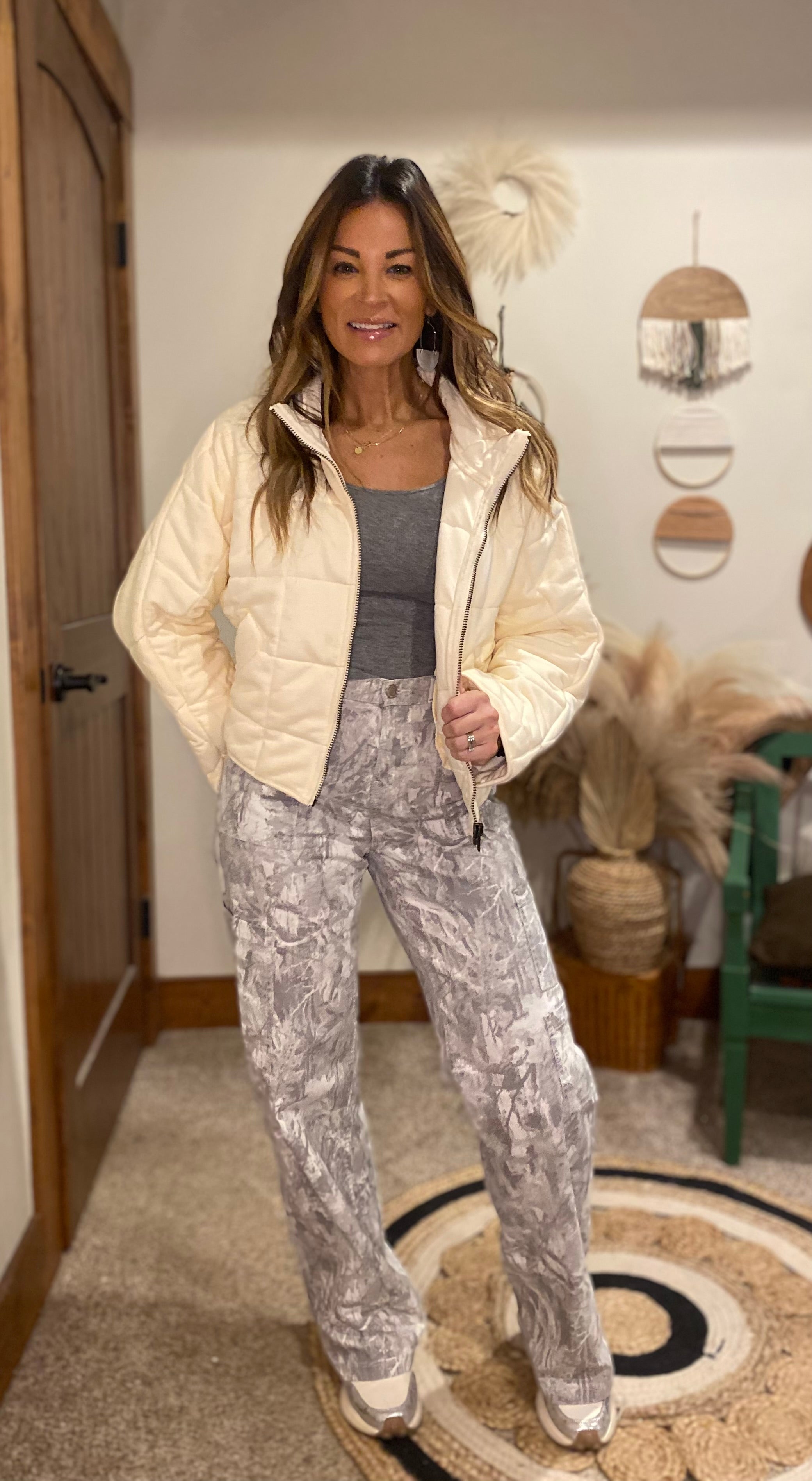 Ivory quilted vest