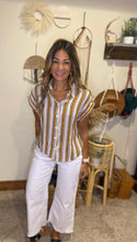 Load image into Gallery viewer, Mavrick top / brown striped/ basics / wear to work
