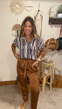 Load image into Gallery viewer, Mavrick top / brown striped/ basics / wear to work
