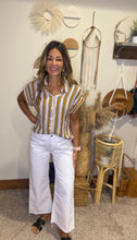 Load image into Gallery viewer, Mavrick top / brown striped/ basics / wear to work
