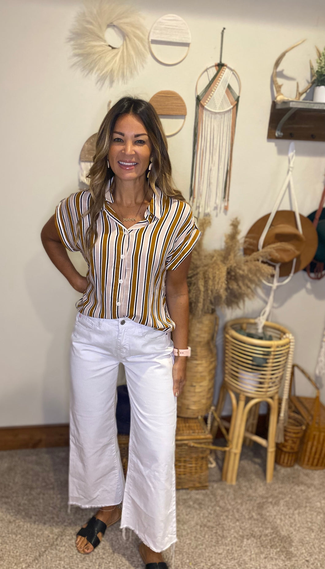Mavrick top / brown striped/ basics / wear to work
