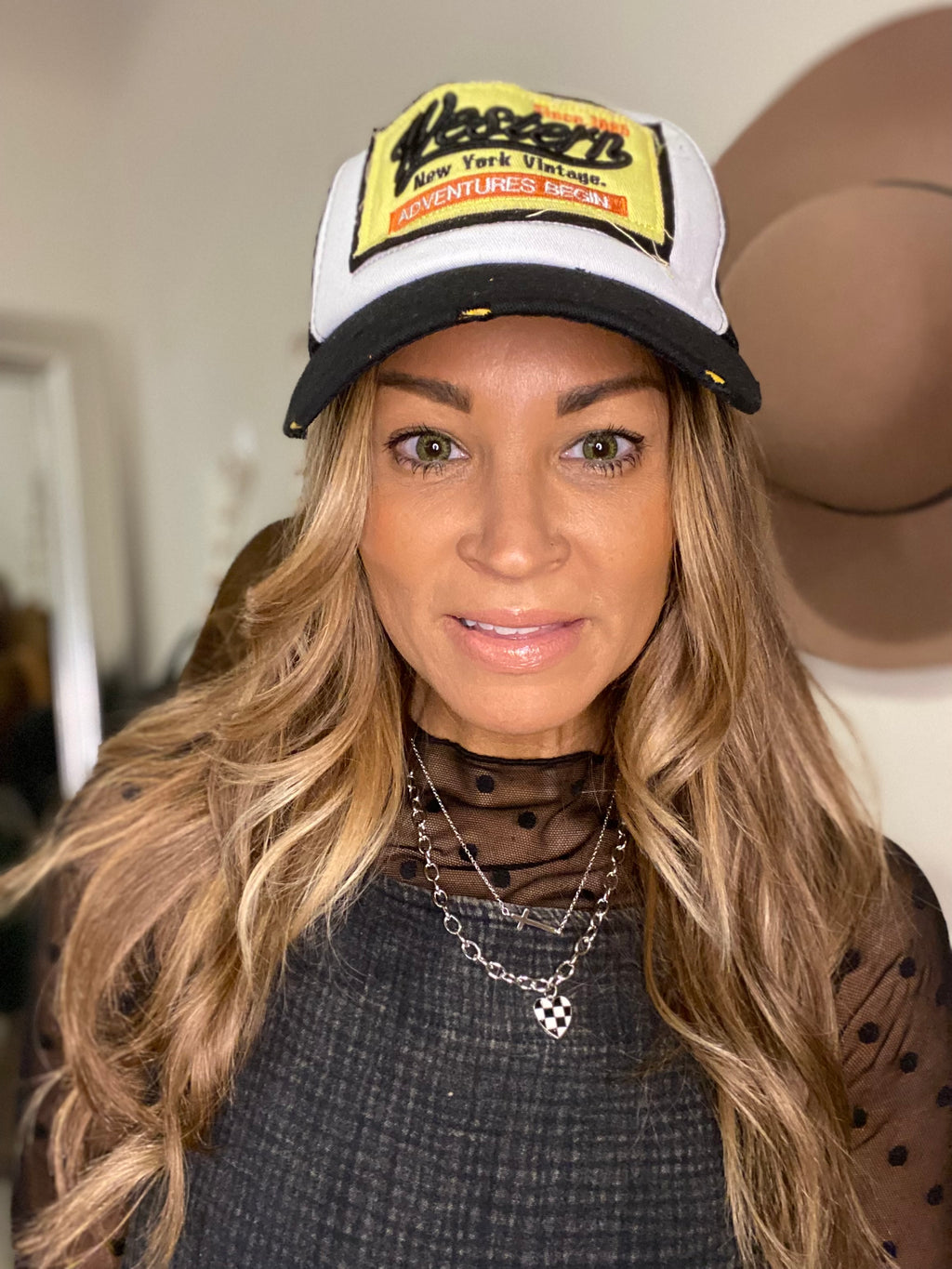 Black trucker hat