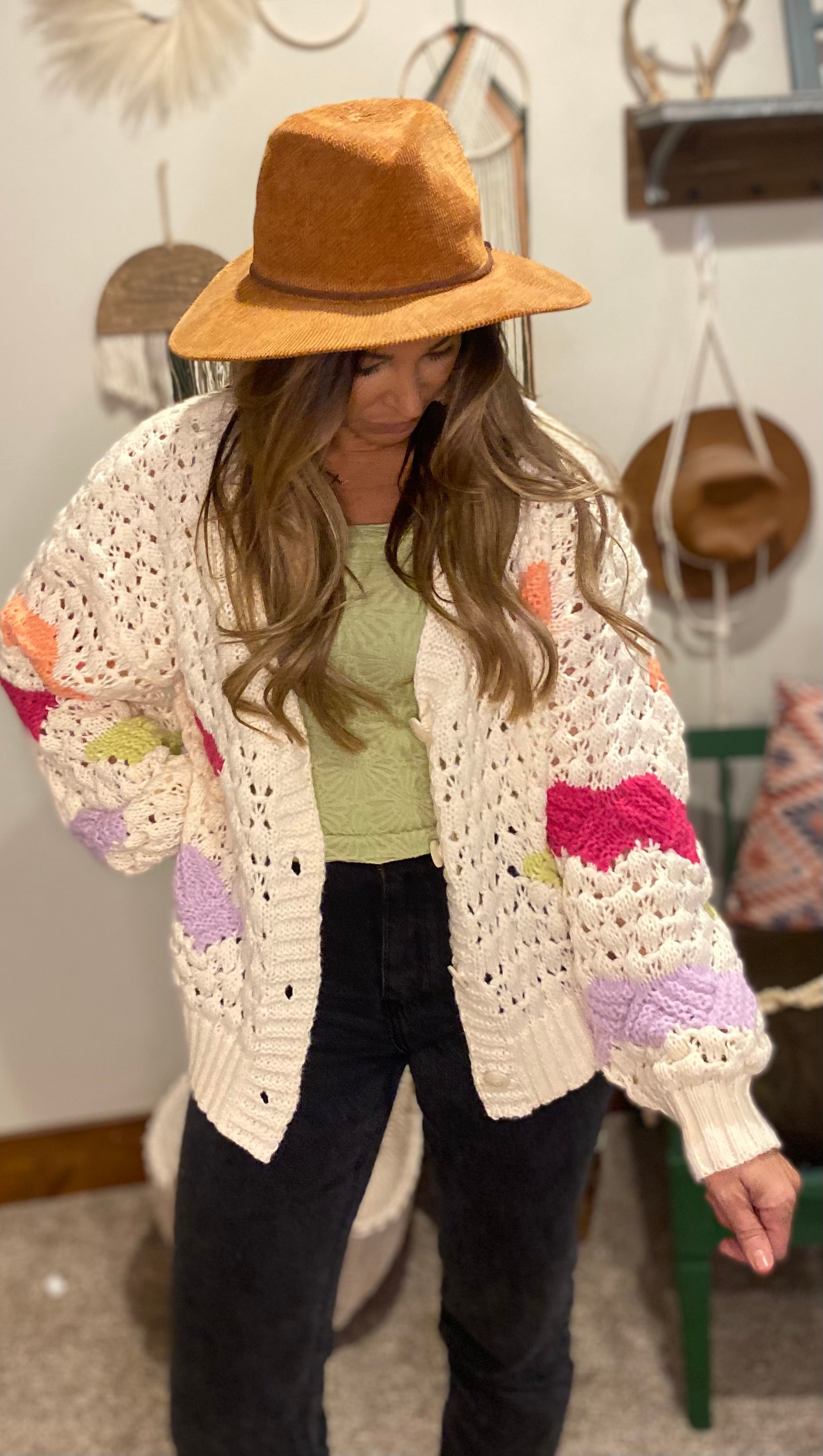 Knit cardigan/ bubble sleeve