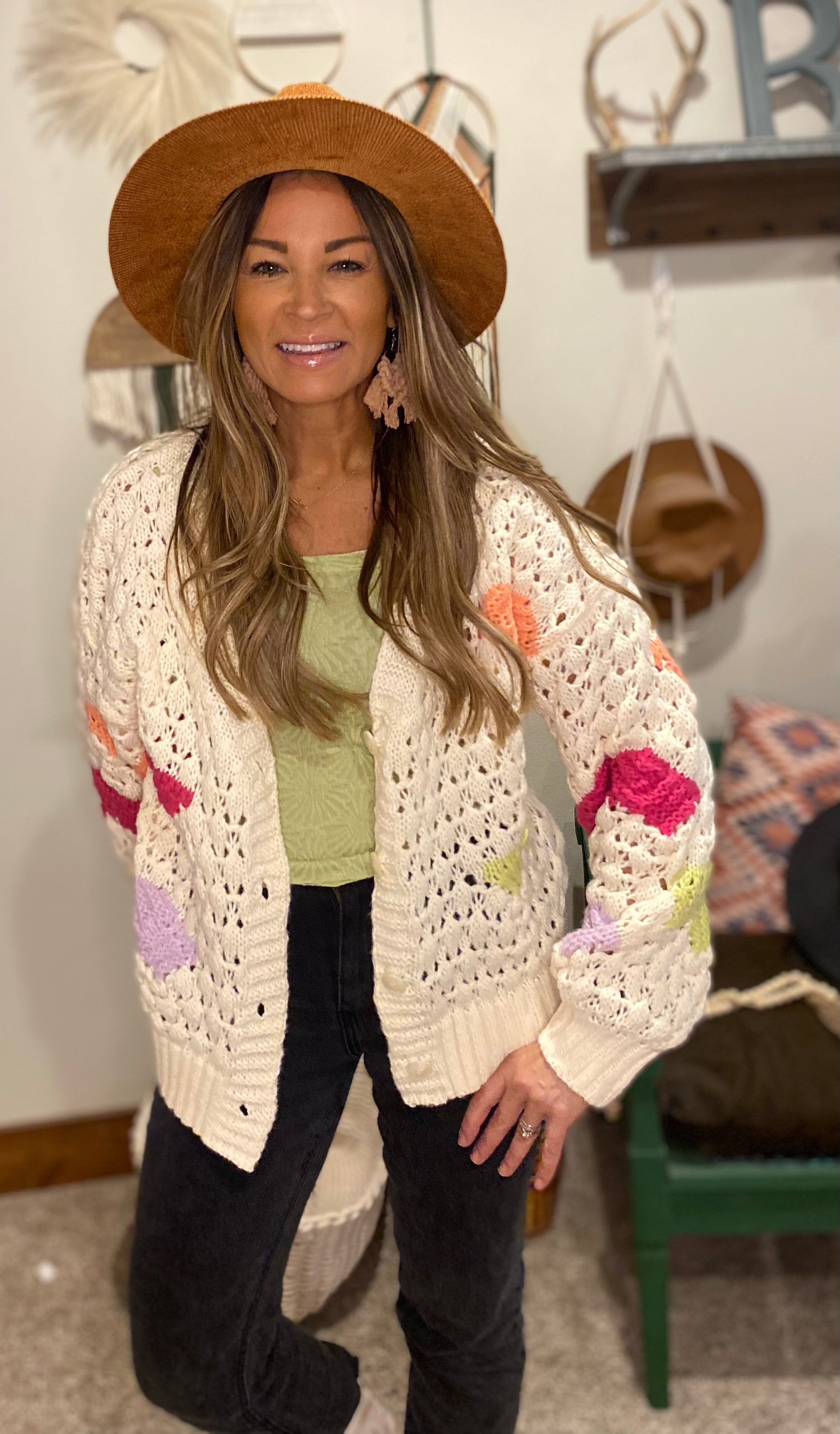 Knit cardigan/ bubble sleeve