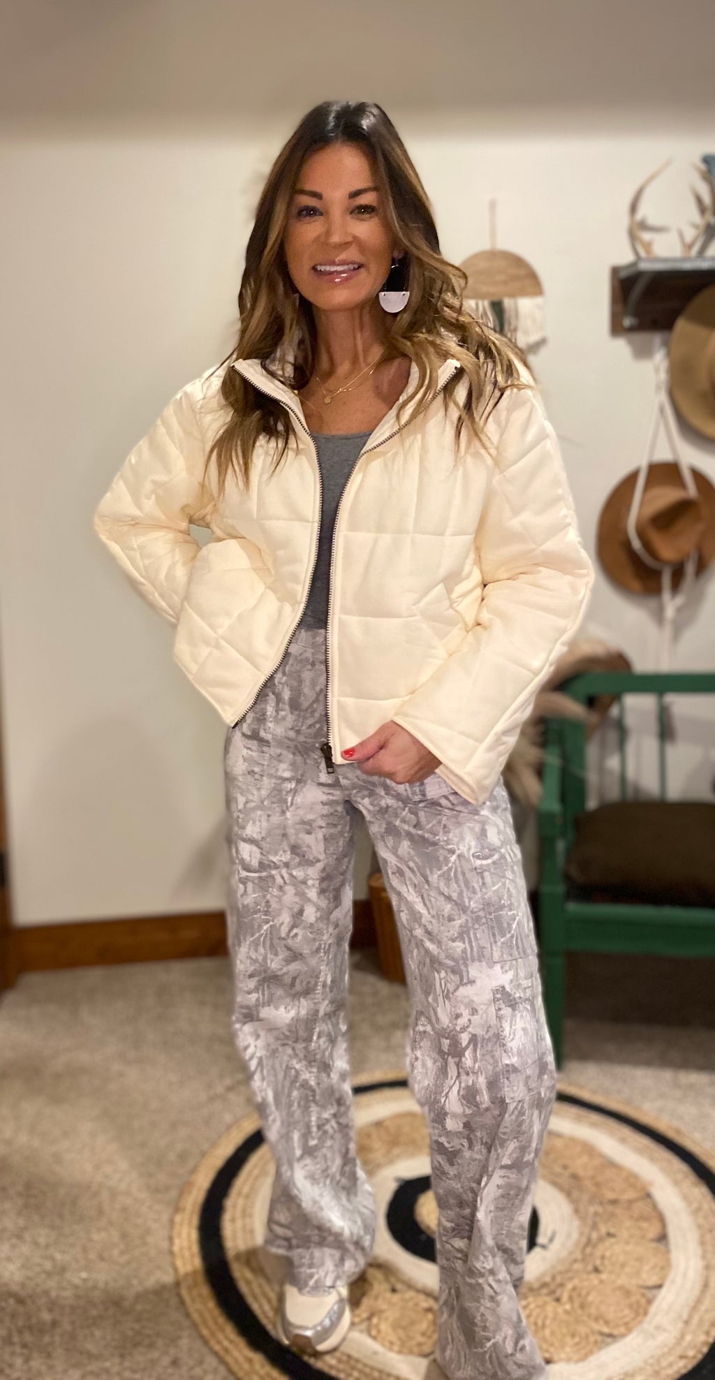 Ivory quilted vest