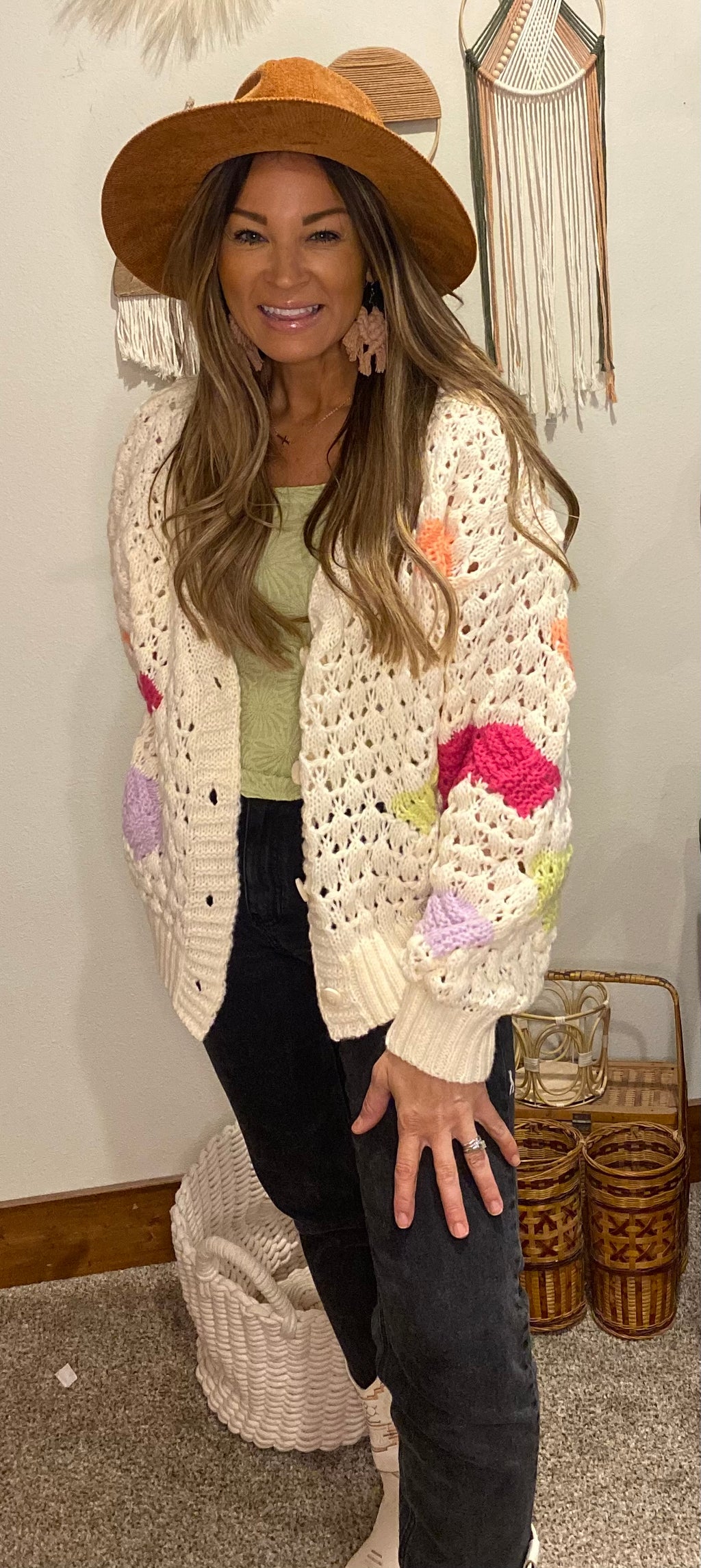 Knit cardigan/ bubble sleeve