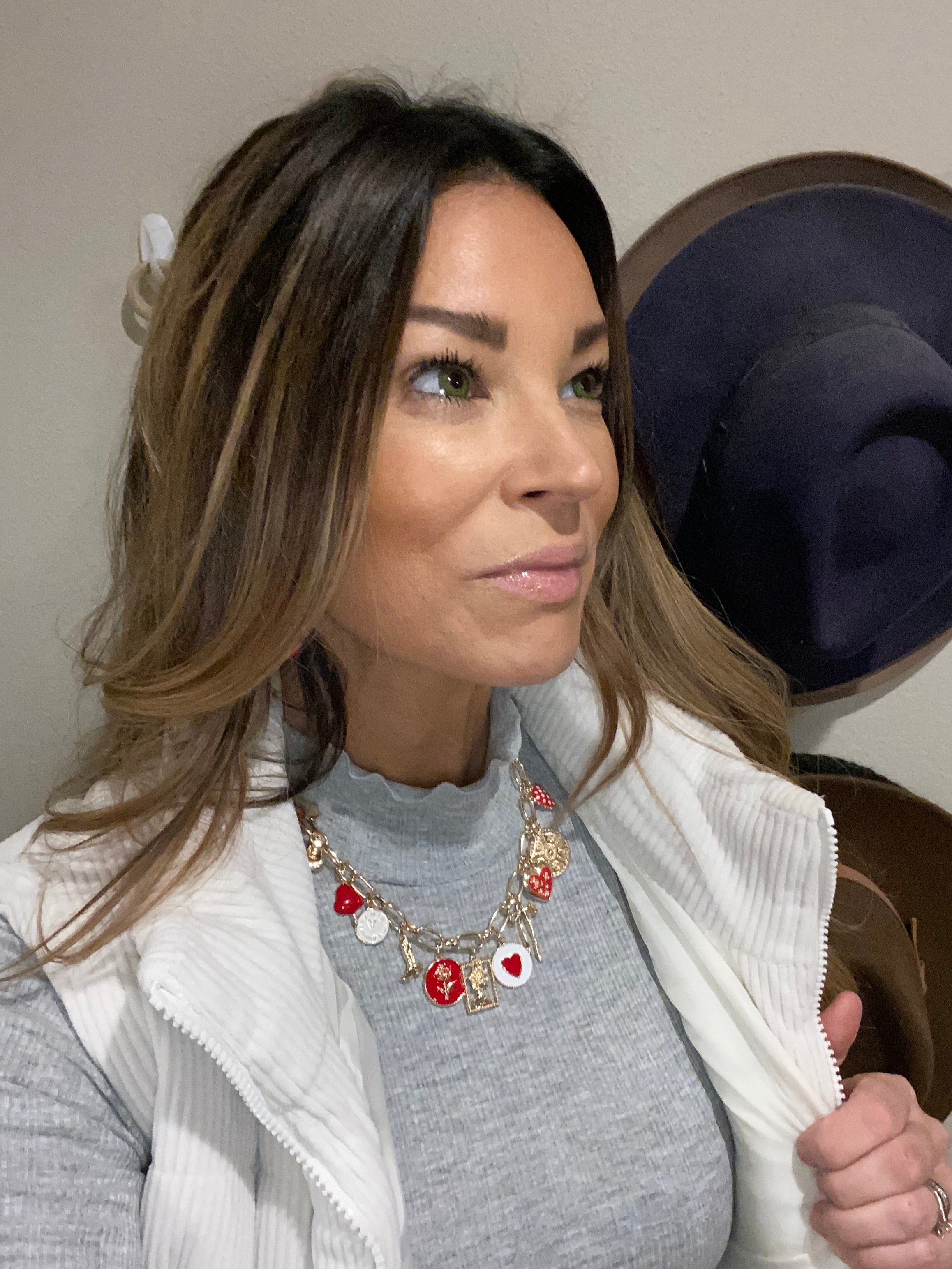 Layered charm necklace