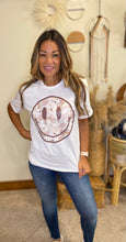 Load image into Gallery viewer, Football smiles screen print t shirt
