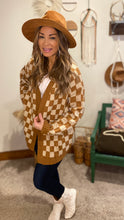 Load image into Gallery viewer, Brown checked cardigan
