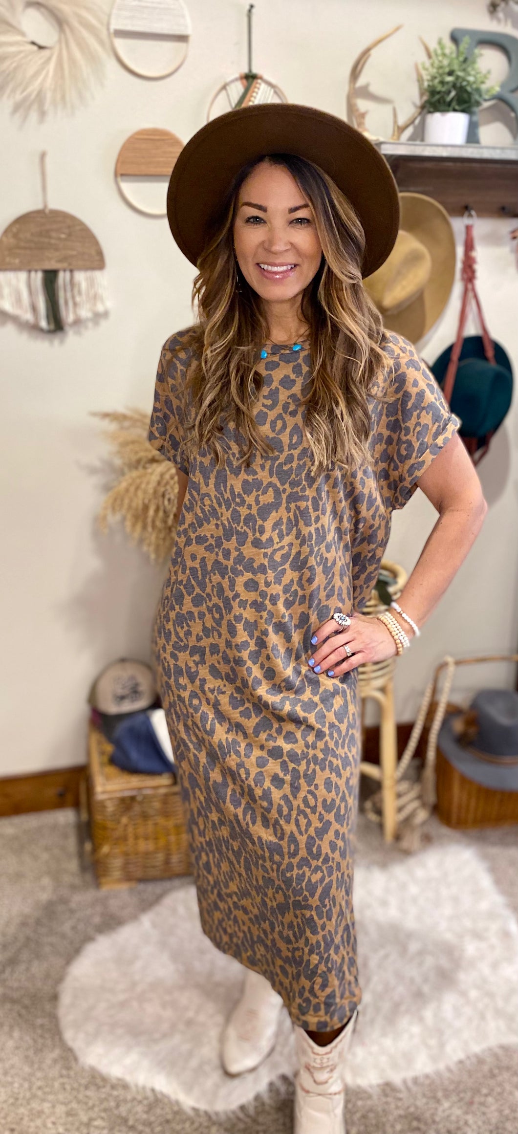 Leopard t shirt dress
