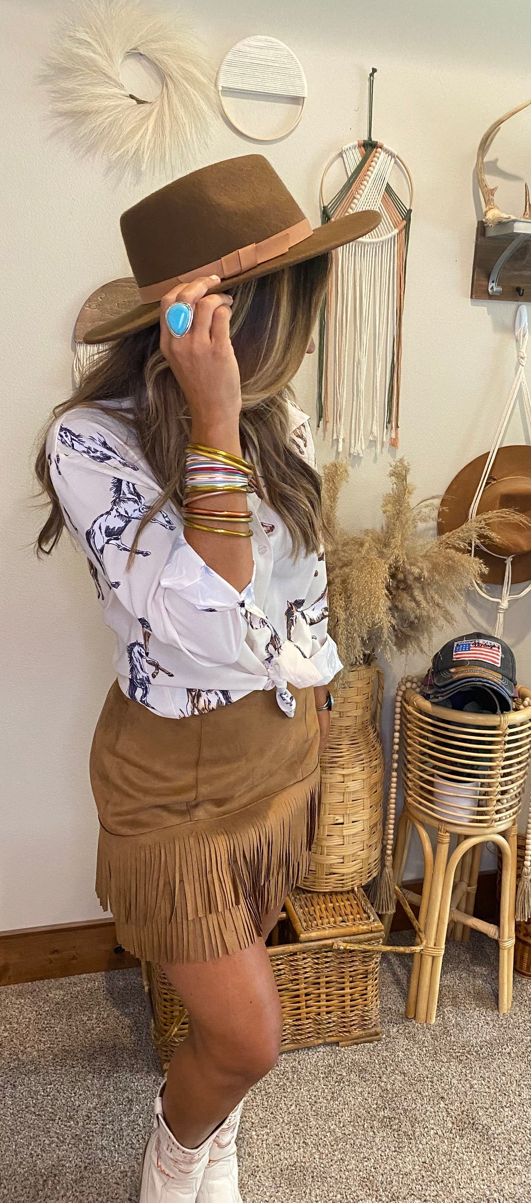 Jump on the horse blouse/ top / shirt