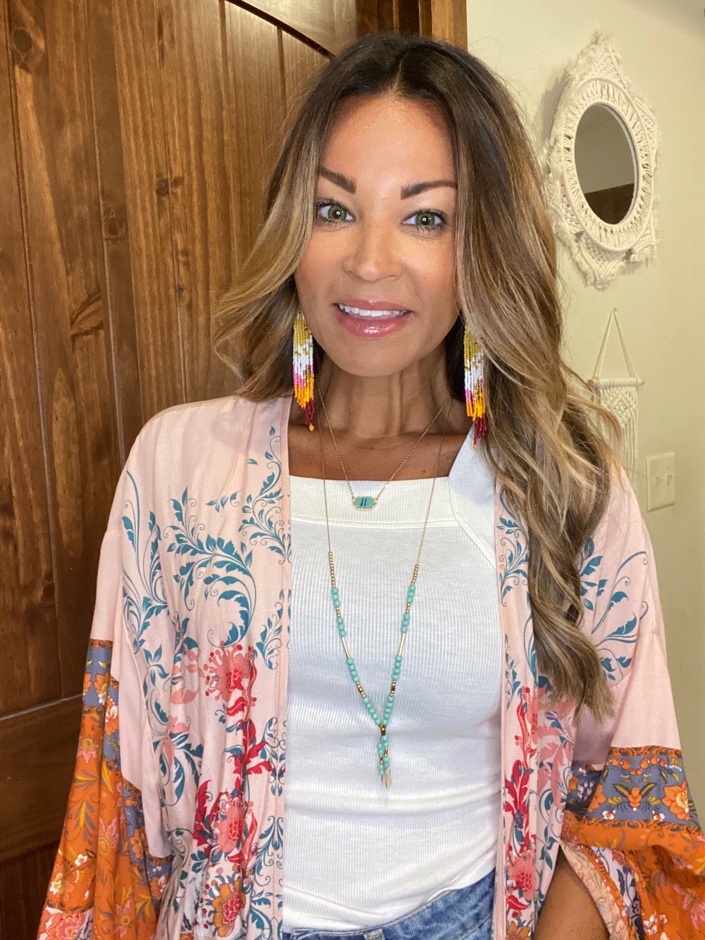 Beaded fringe  earrings
