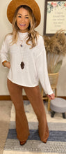 Load image into Gallery viewer, Adrian White knit top mock neck sweater/ pullover
