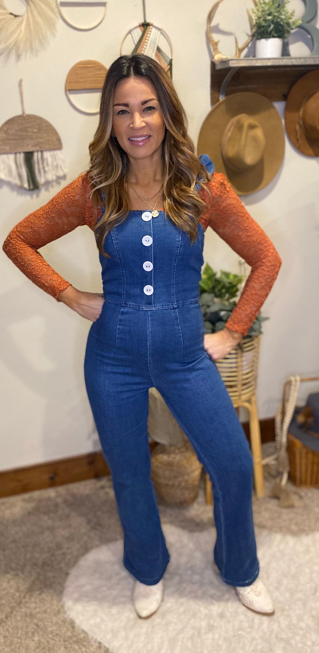 Lori Anne lace long sleeve layering top