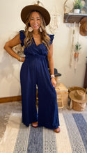 Load image into Gallery viewer, Navy linen jumpsuit/ jumpsuits
