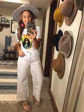 Load image into Gallery viewer, Cropped raw hem jeans/ pants/ white pants
