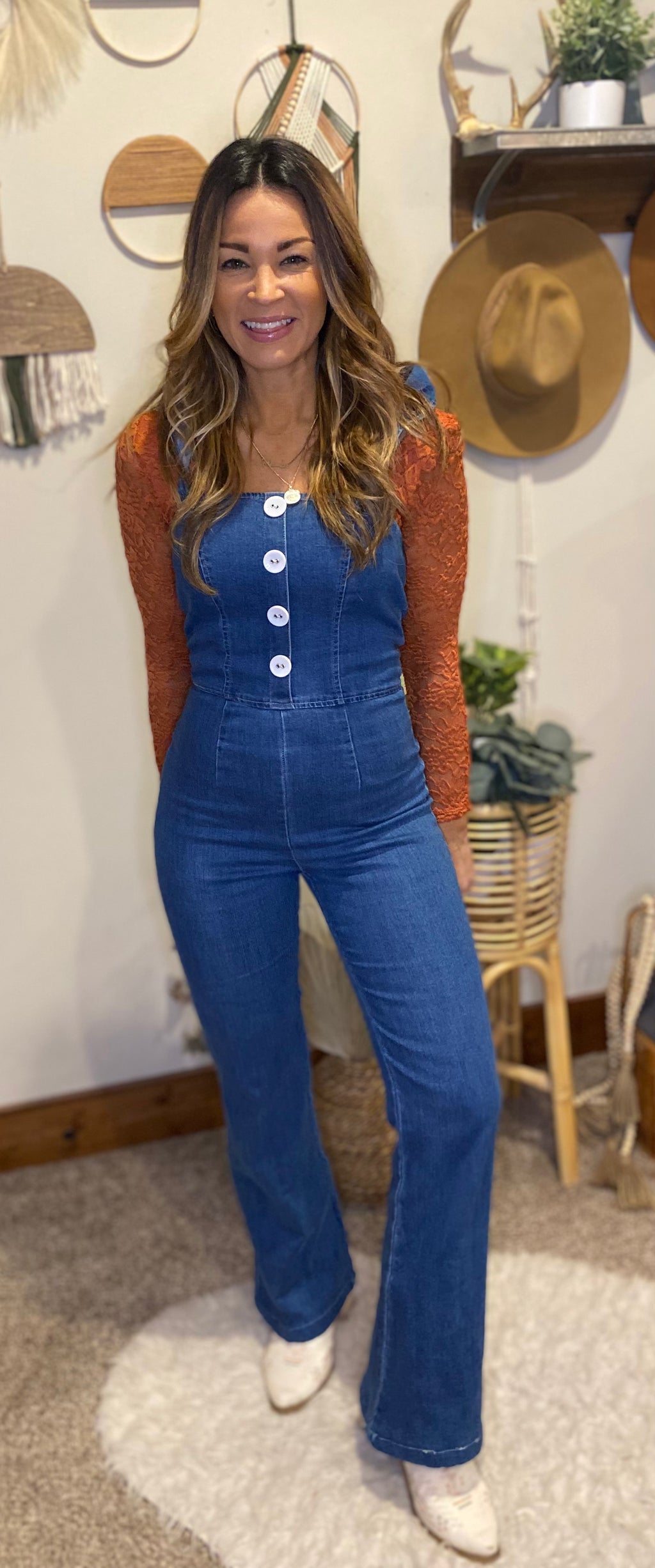 Lori Anne lace long sleeve layering top