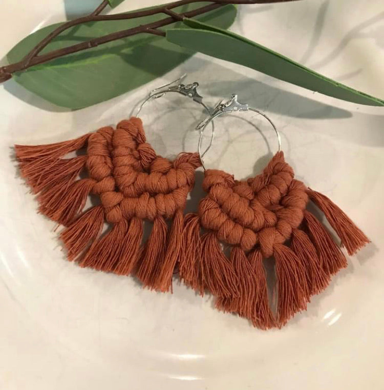 Macrame boho earrings