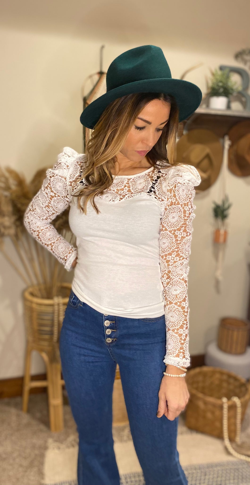 White lace top
