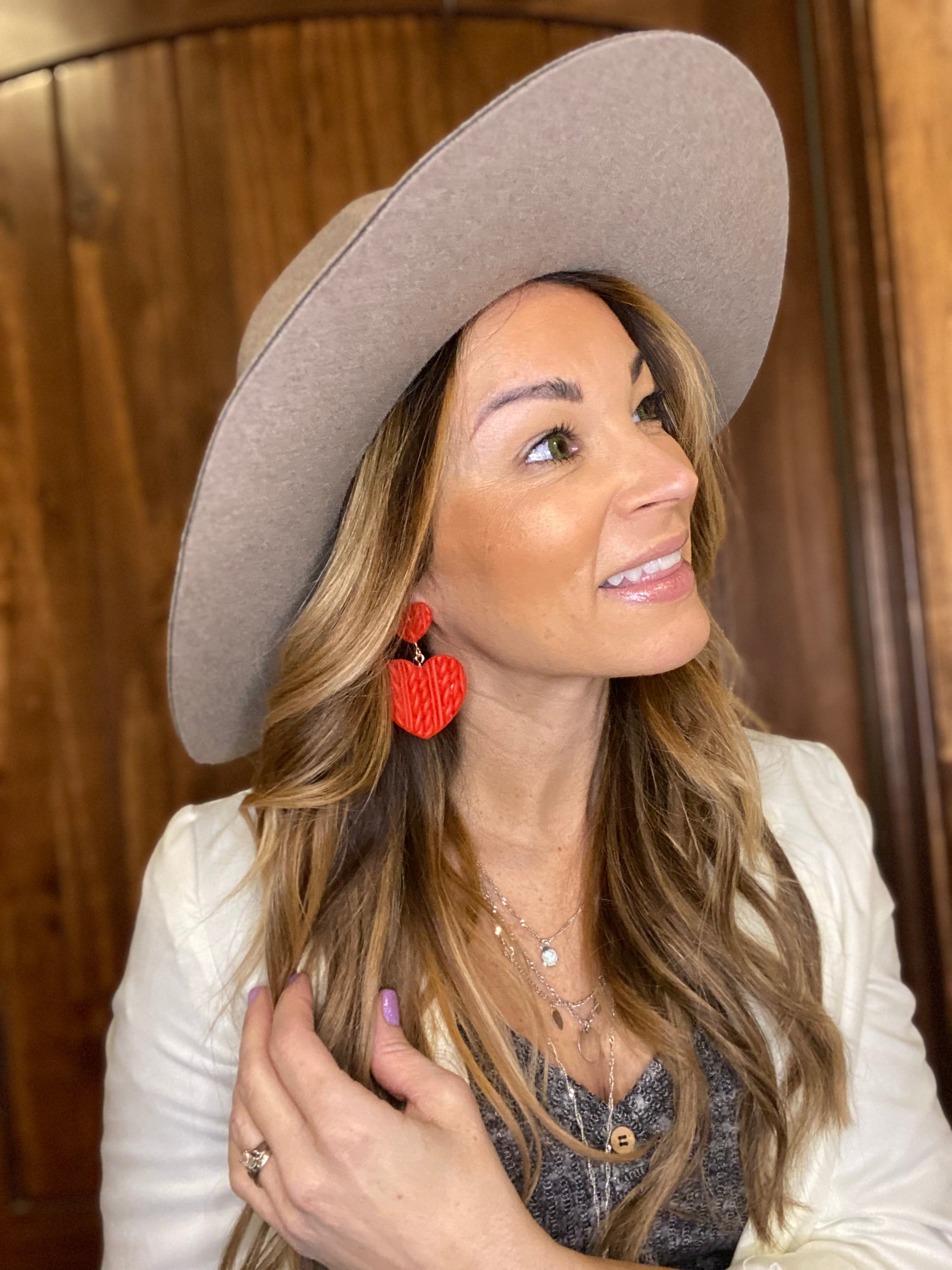 Red heart earrings