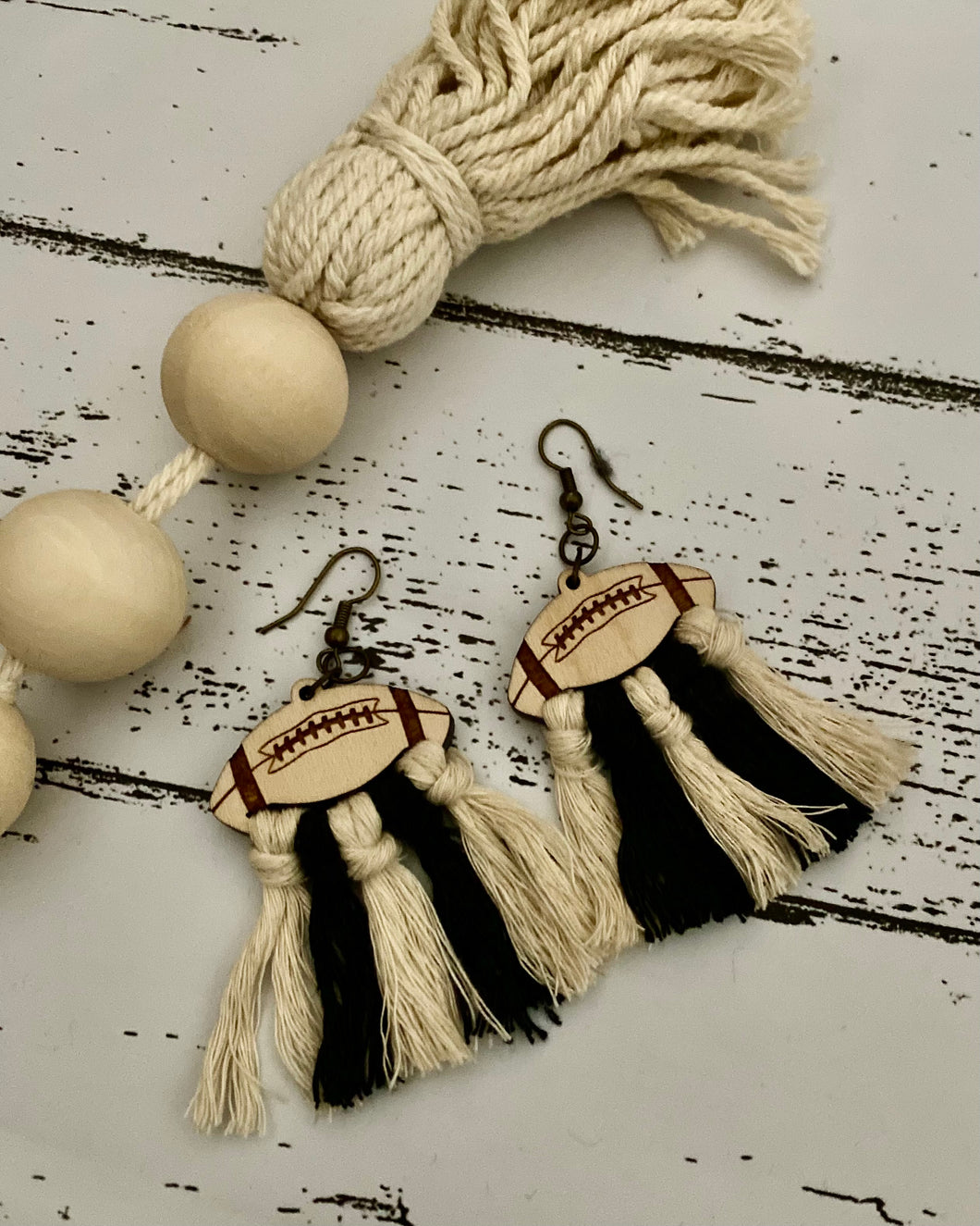 Game day macrame earrings/ game day merch
