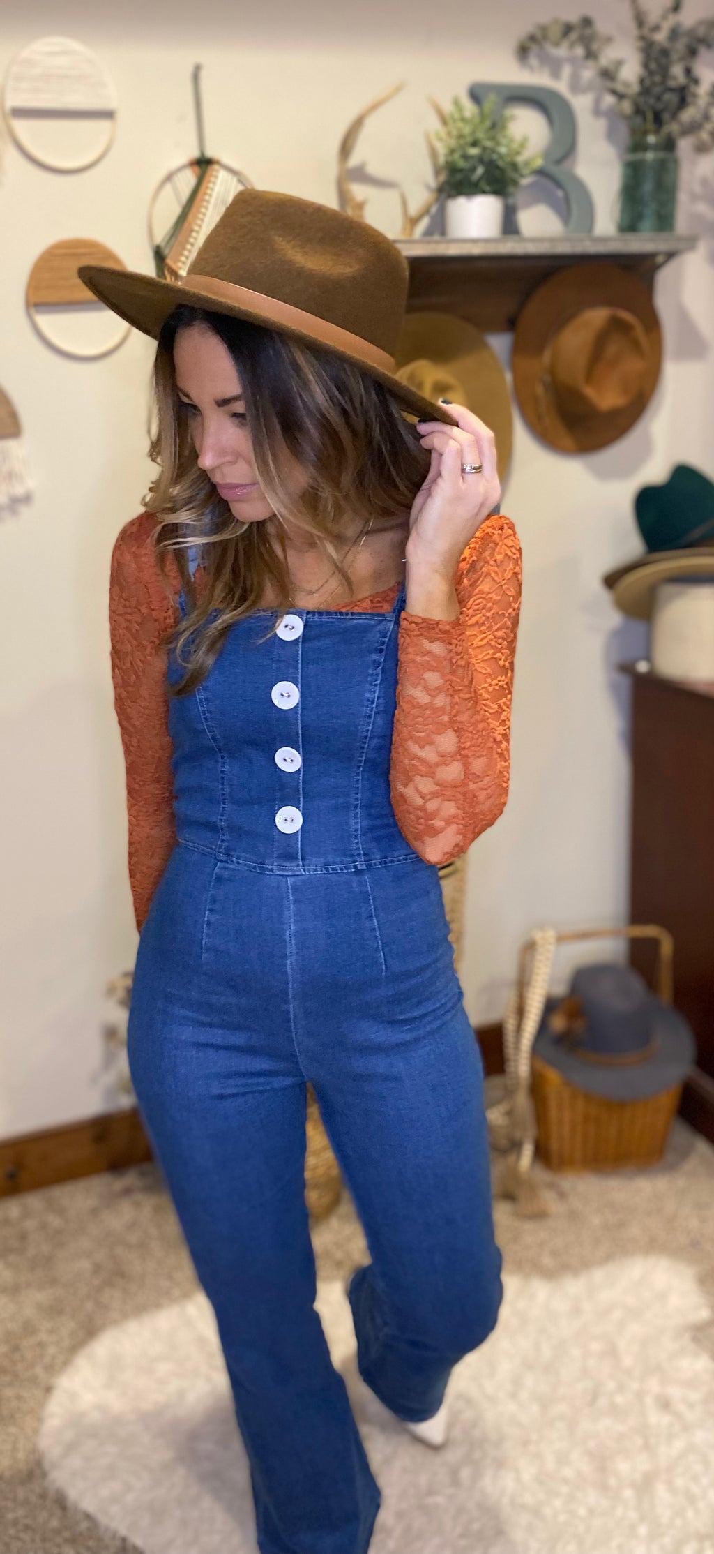 Lori Anne lace long sleeve layering top