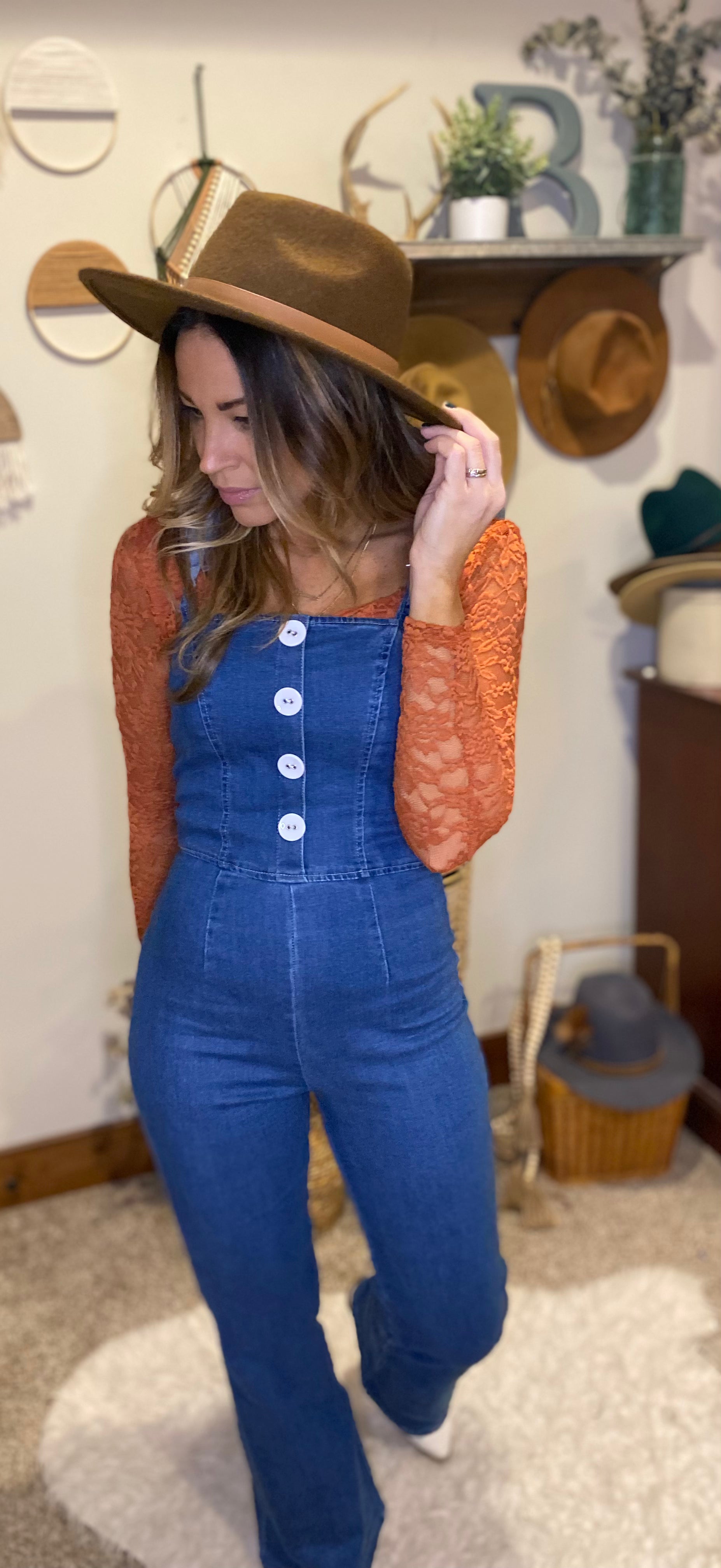 Lori Anne lace long sleeve layering top