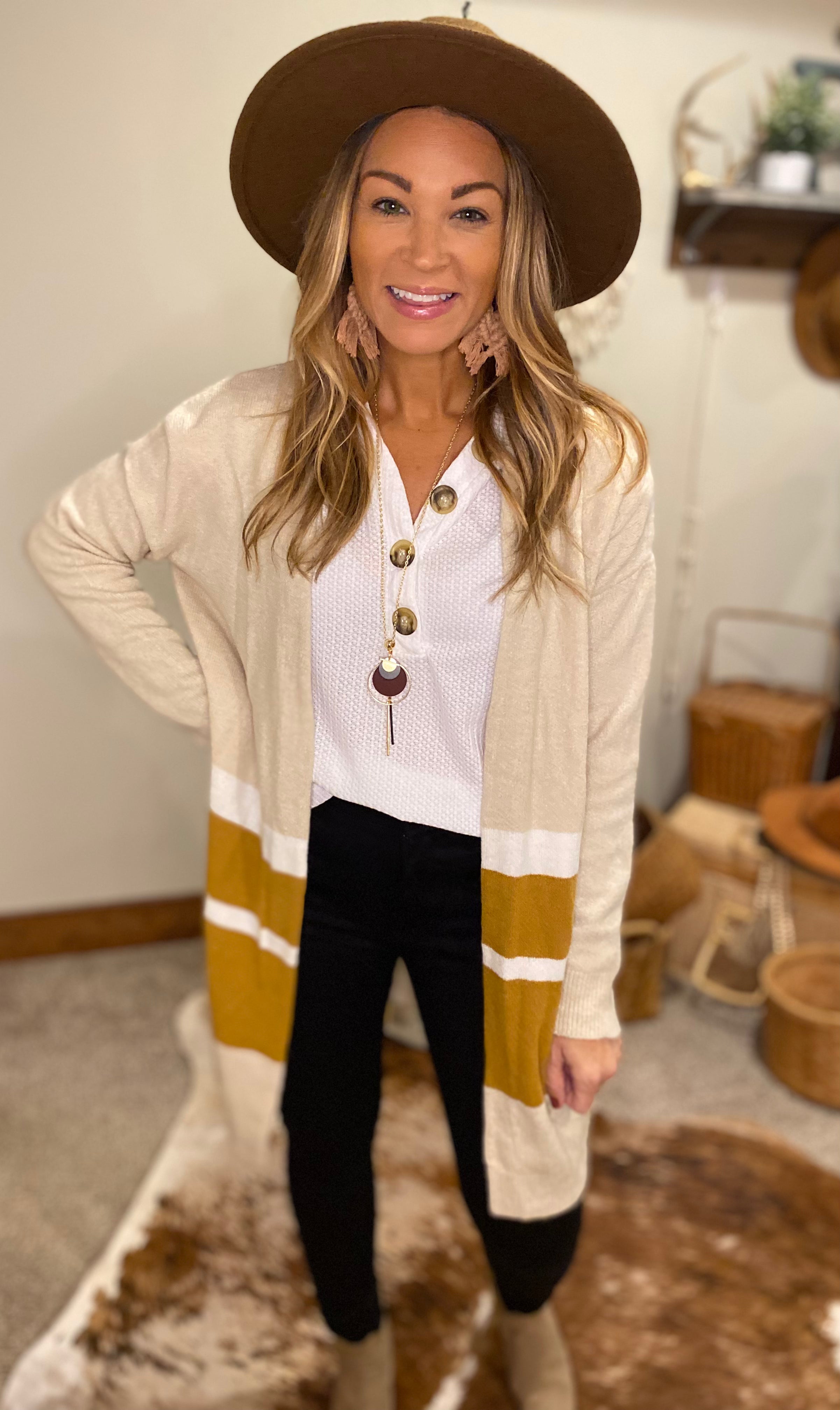 Ivory and mustard cardigan