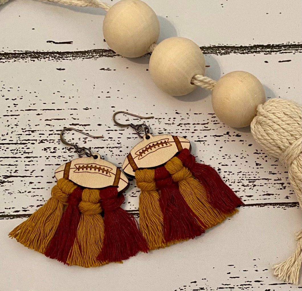 Game day!! Macrame earrings/ game day merch