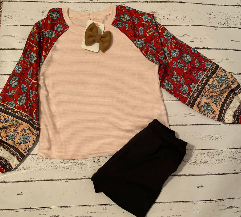 Mixed print top/ kids threads/little girls