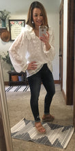 Load image into Gallery viewer, Swiss dot ivory blouse
