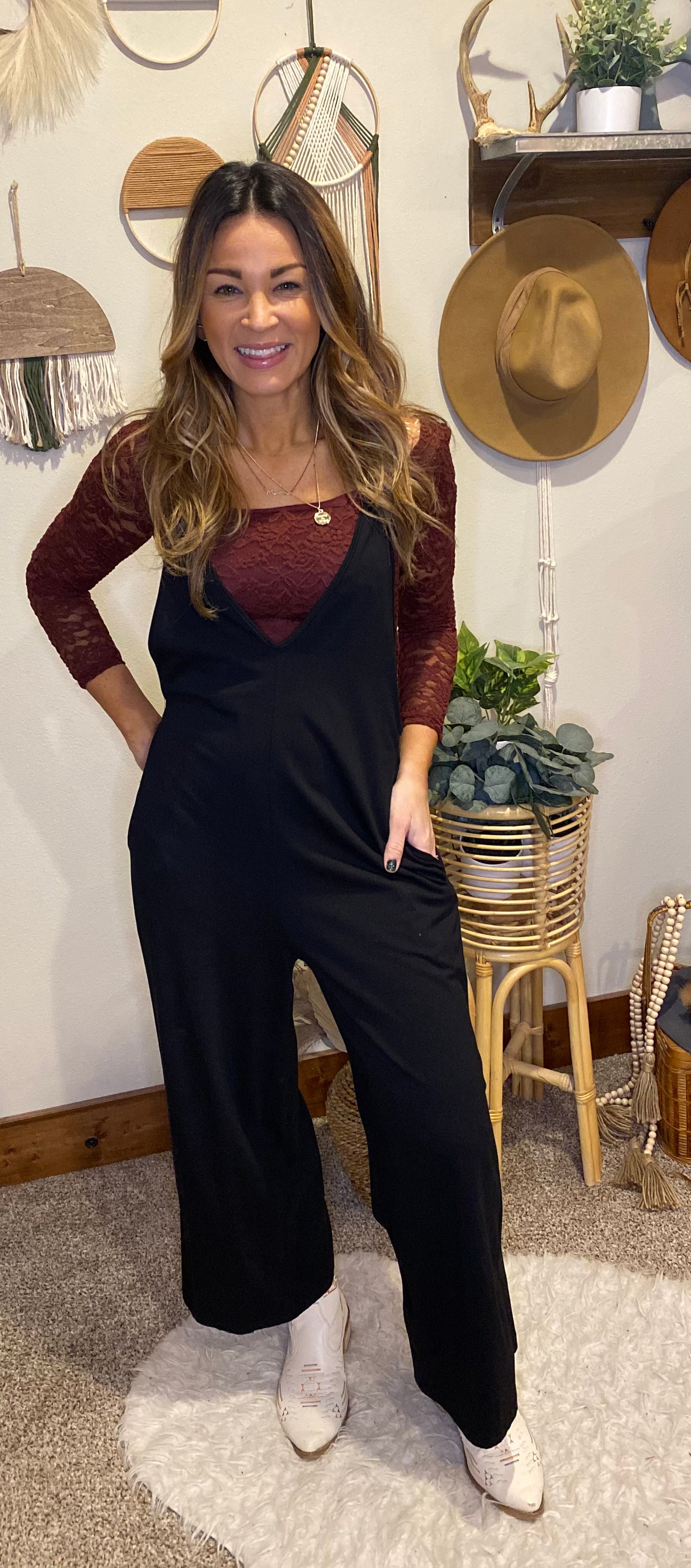 Lori Anne lace long sleeve layering top
