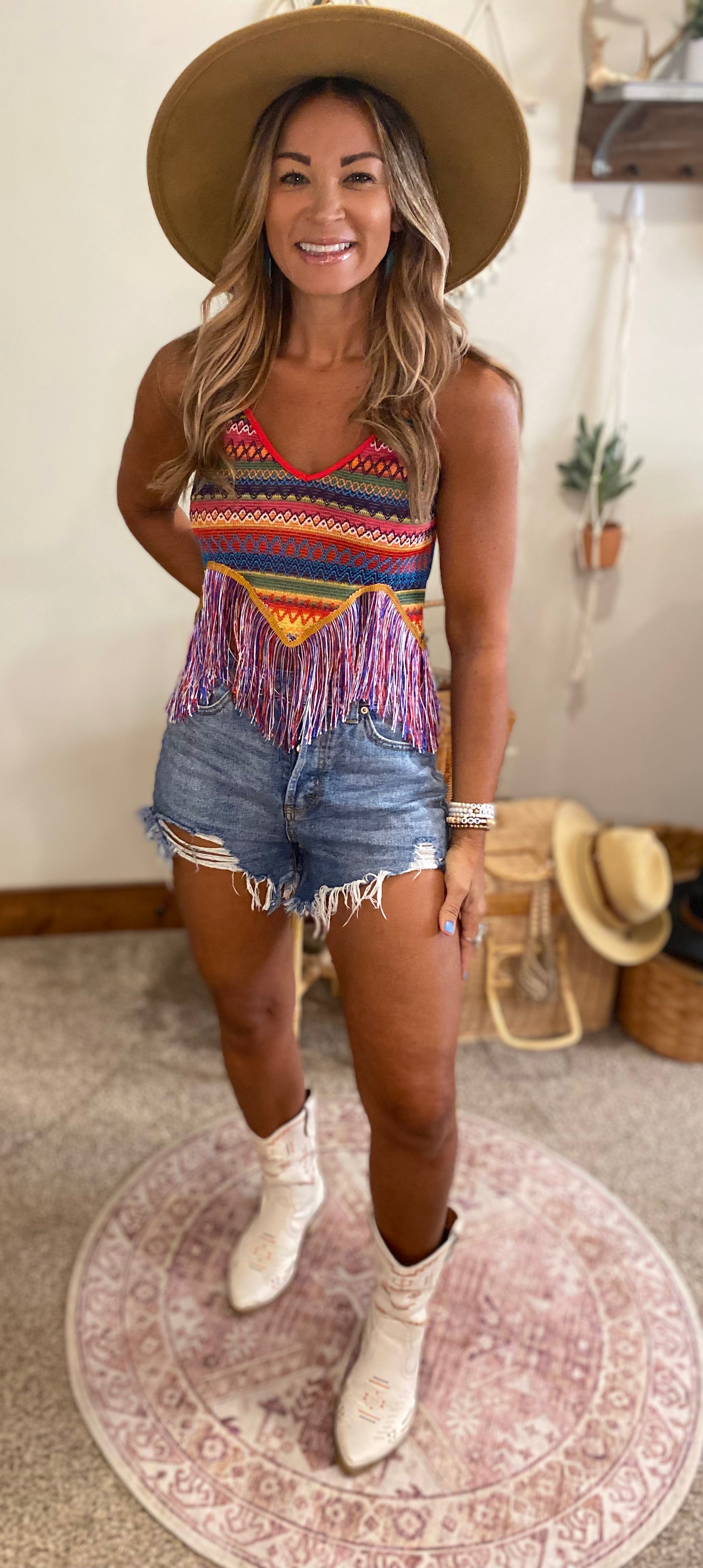 Fay fringe top/ concert outfit/ heading to Nashville