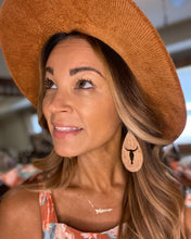 Load image into Gallery viewer, Cork bullhead cut out earrings
