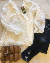 Load image into Gallery viewer, Swiss dot ivory blouse
