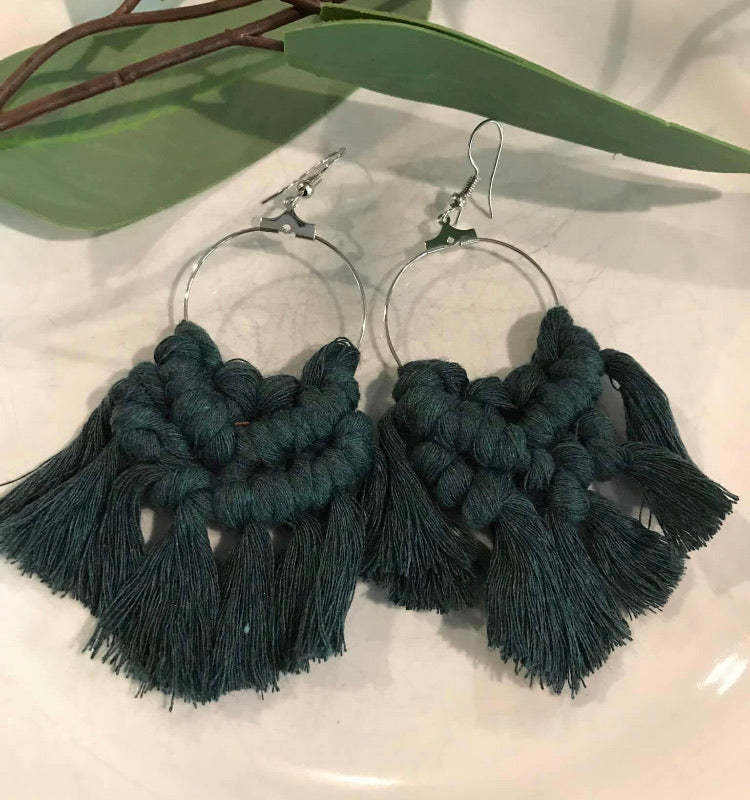 Macrame boho earrings