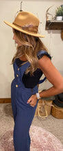 Load image into Gallery viewer, Frankie Navy linen overalls
