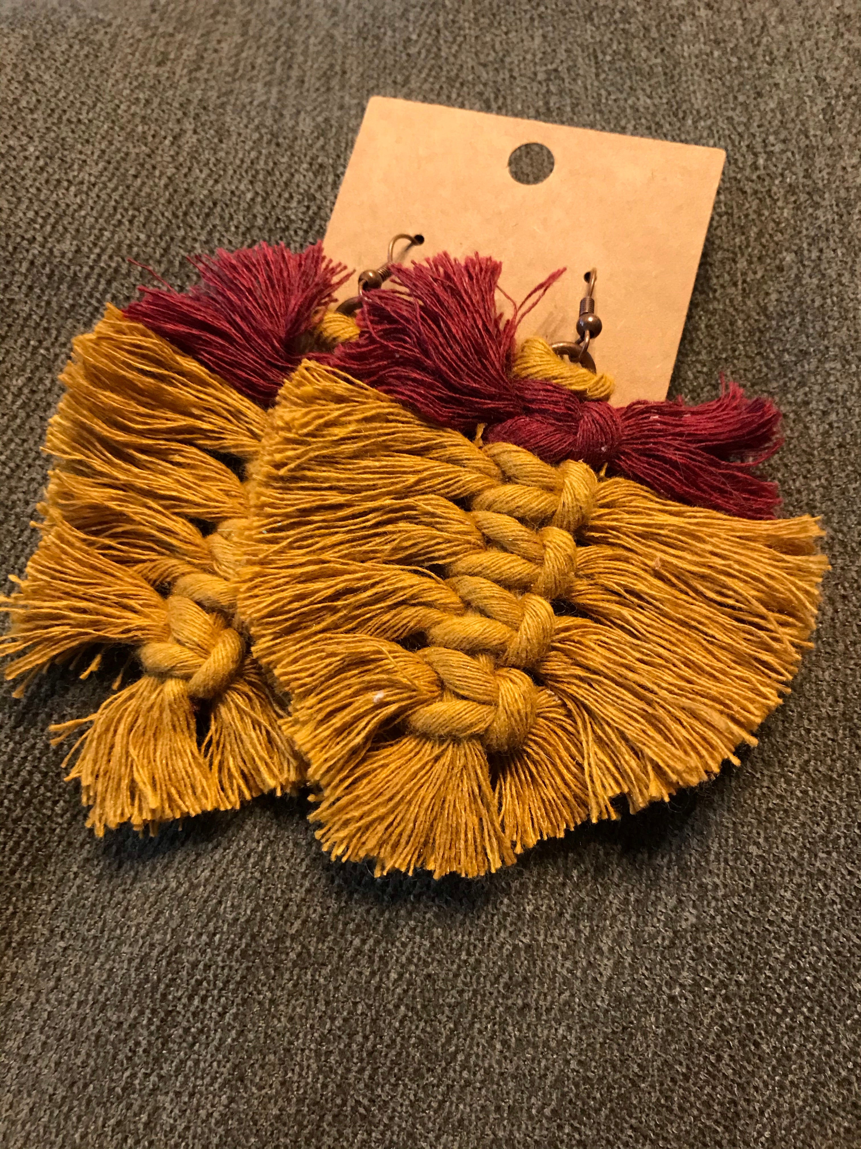 Macrame mixed color earrings