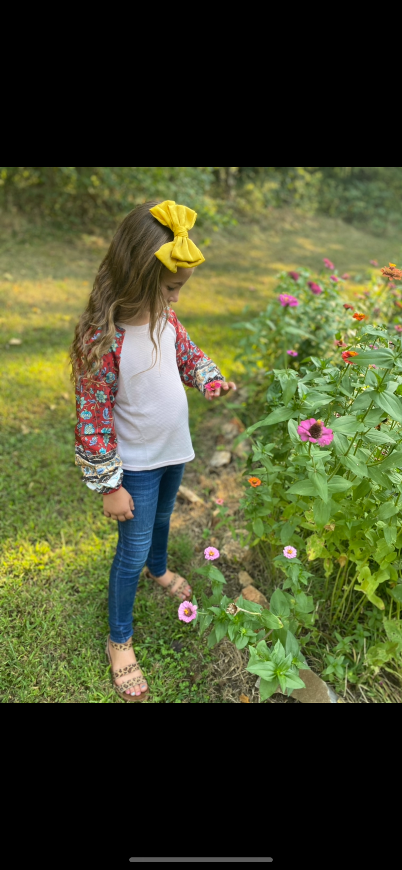 Mixed print top/ kids threads/little girls