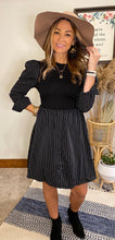 Load image into Gallery viewer, Lulu Black pin striped dress
