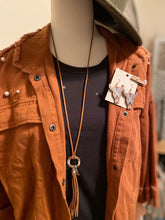 Load image into Gallery viewer, Brown tassel necklace/ concert vibes
