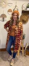 Load image into Gallery viewer, Chelsea plaid flannel / red/ black acid wash
