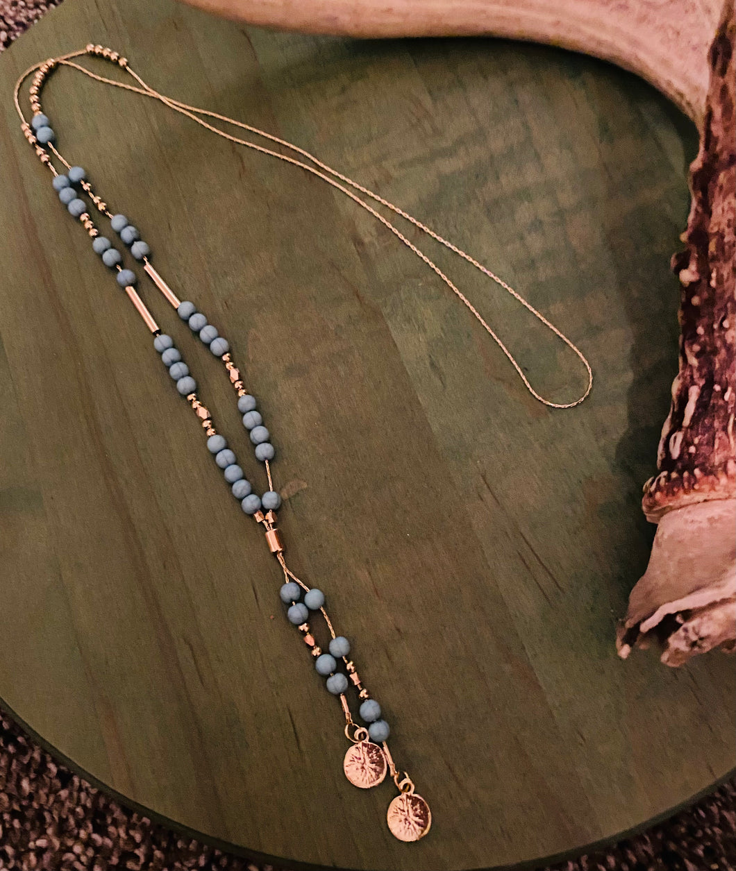 Gold and turquoise layering necklace